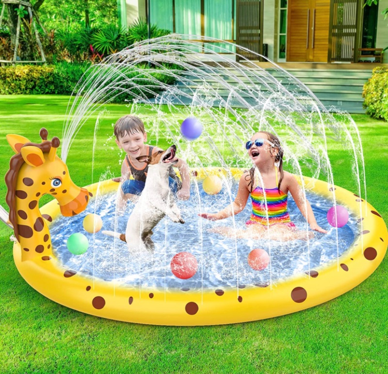 Photo 1 of AOLUXLM Kids Sprinkler Splash Pad - 67”Outdoor Summer Pad Toys, Sprinkler Pad for Toddlers, Girls Pool Toys for 3 4 5 6 Year Old Kids