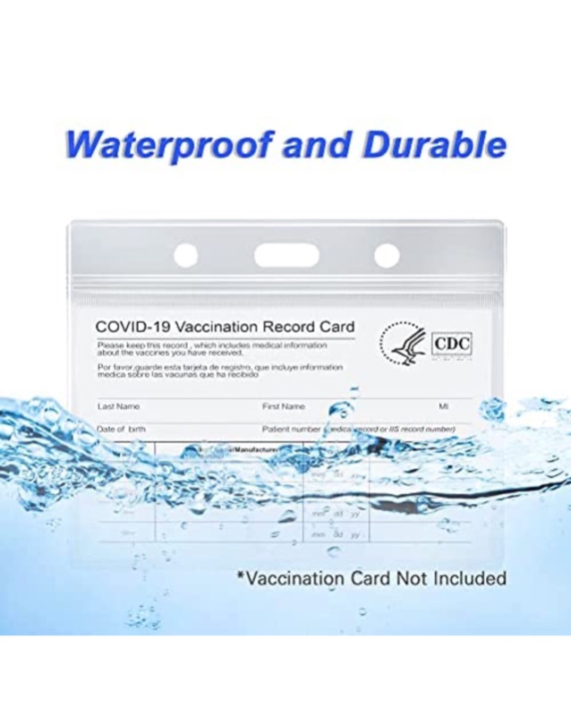 Photo 3 of CDC Vaccination Card Protector 4 X 3 Inches Immunization Record Vaccine Cards Holder Clear Vinyl Plastic Sleeve with Waterproof Type Resealable Zip (10Pack)
