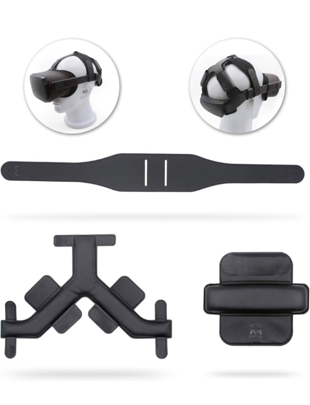 Photo 1 of AMVR Headband Strap, Gravity Pressure Balance Cushion Leather Foam Pad for Oculus Quest 1 Headset Accessories with Comfortable Soft Sets