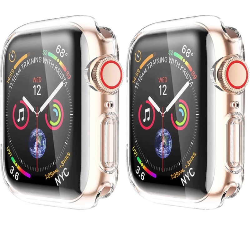 Photo 1 of 2/2 Pack 42mm Clear Screen Protector Case for Apple Watch Series 3 2 1,HANKN Soft TPU Full Coverage Front Protective Shockproof iWatch Bumper Cover (Clear+Clear, 42mm)

