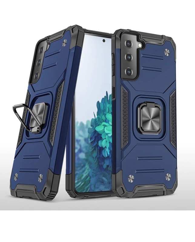 Photo 6 of AmeriCase | Samsung Galaxy S21 | Case with Kickstand and Metal Ring - Shockproof Samsung S21 5G Ultra Case Military Grade Drop Tested Slim Dual Layer (VS2 Blue, Galaxy S21 Ultra 5G 7.1in)