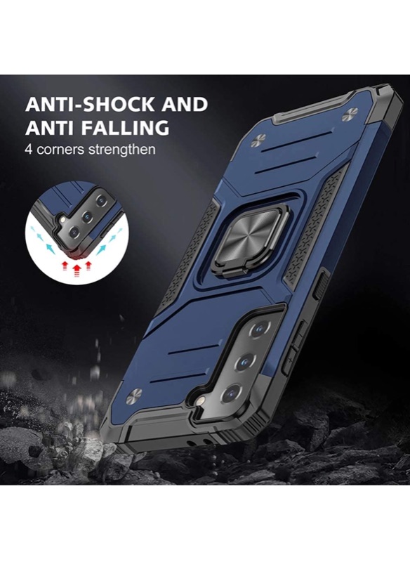 Photo 5 of AmeriCase | Samsung Galaxy S21 | Case with Kickstand and Metal Ring - Shockproof Samsung S21 5G Ultra Case Military Grade Drop Tested Slim Dual Layer (VS2 Blue, Galaxy S21 Ultra 5G 7.1in)