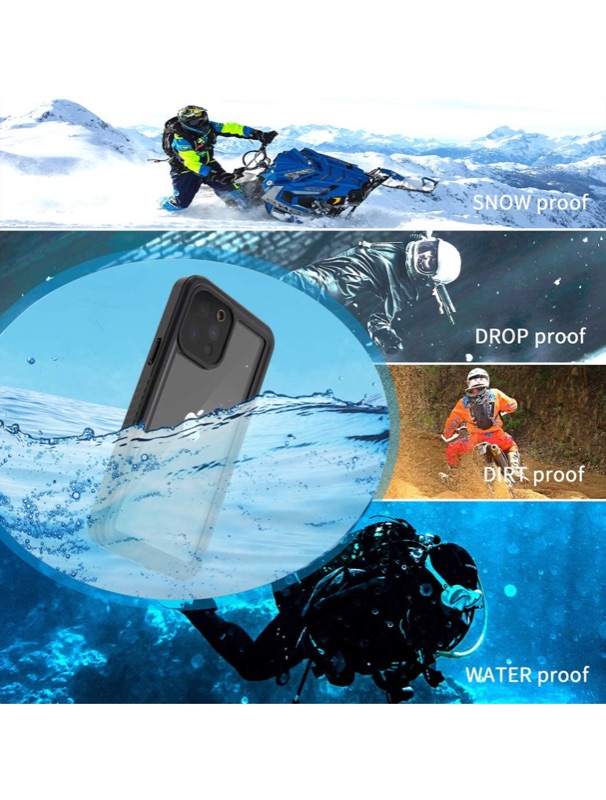 Photo 5 of ERUN Compatible With iPhone 12 Pro Waterproof Case,Compatible With iPhone 12 Pro Case (6.1 inch),Fully Sealed IP68 Waterproof Clear Back Shockproof Dirtproof.