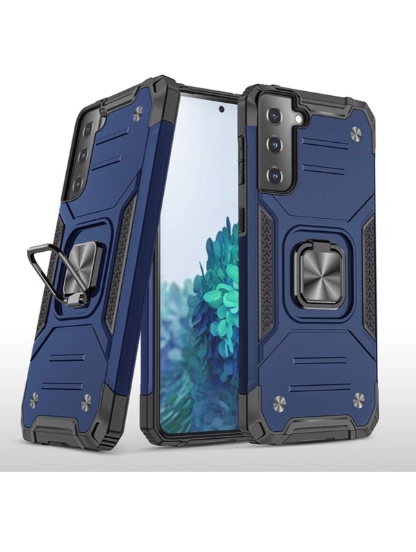 Photo 4 of AmeriCase | Samsung Galaxy S21 | Case with Kickstand and Metal Ring - Shockproof Samsung S21 5G Ultra Case Military Grade Drop Tested Slim Dual Layer (VS2 Blue, Galaxy S21 Ultra 5G 7.1in)