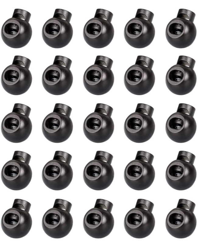 Photo 3 of 12 PCS) 5/16-18 x 3/4" (3/8" to 3" Length Available) Flat Head Socket Head Cap Screws, 10.9 Grade Alloy Steel, Hex Socket Drive, Fully Machine Threaded, Black Oxide Finish

Royee 25 Pcs Cord Locks Black Single Hole Spring Round Mini Cord Lock Rope Ends St