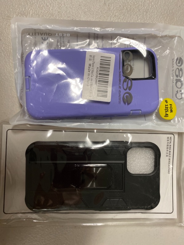 Photo 1 of iPhone 12 mini phone cases purple and black 