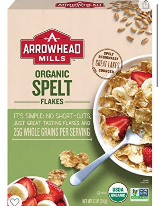 Photo 3 of Arrowhead Mills Spelt Flakes Organic Cereal, 12 Ounce Box  best by 1/2022

Simple Mills Almond Flour Pancake Mix & Waffle Mix, Gluten Free, Made with whole foods, (Packaging May Vary) best by 10/2021

Back to Nature Non-GMO Crackers, Organic Roasted Garli