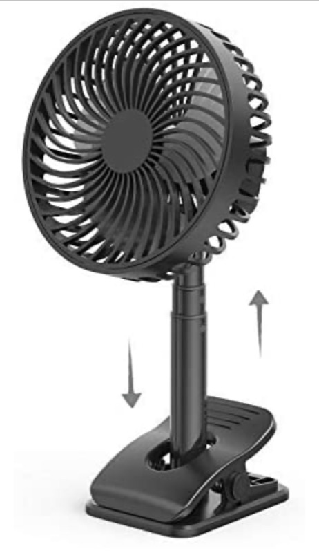 Photo 1 of Desk Fan Battery Operated bedroom fan - 4 Speeds, 360° Rotation Quiet Stroller Fan with Strong Airflow, Portable Portable fan for Office Table Bedroom Kitchen, Rechargeable Small Fan for Camping, Hiking, Travel