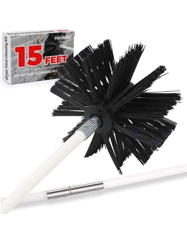 Photo 1 of 15 Feet Dryer Vent Cleaning Brush, Lint Remover, Extends Up to 15 Feet, Synthetic Brush Head, Use with or Without a Power Drill