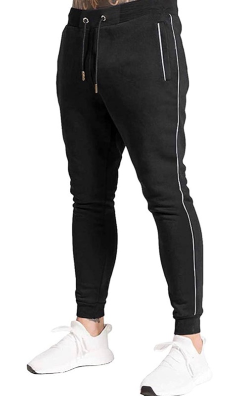 Photo 1 of BUXKR Men's Slim Sweatpants Jogging Pants Training Tapered Sports Drawstring Long Pants with Zipper Pockets