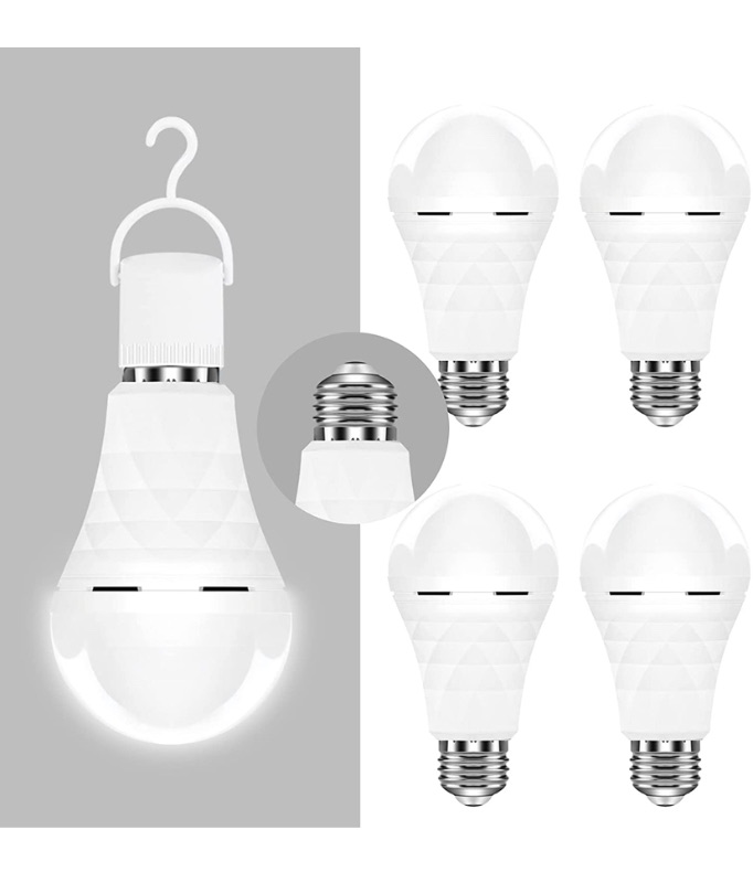 Photo 1 of ?Dedicated to 220V?A19 Emergency Rechargeable Light Bulbs, Keep Lighting During Power Outage, Led Bulb 60 Watt Equivalent, 5000K Daylight Light Bulb 1200mAh Battery Backup Light Bulbs