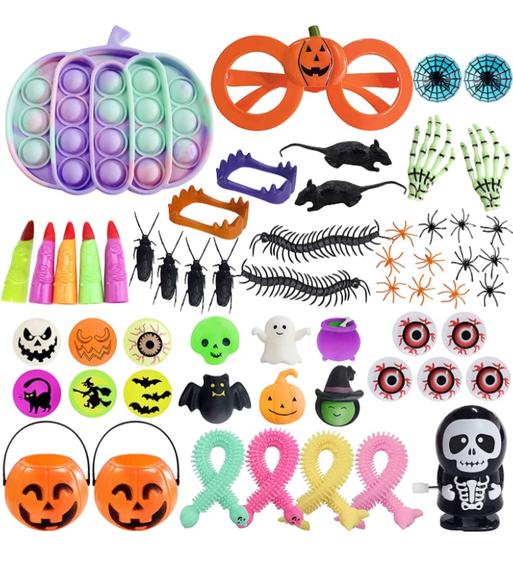 Photo 1 of 57 Pack Halloween Sensory Pop Fidget Packs Simple Mini Pop Dimple Toys for Kids Adults Autism Special Stress Relief and Anti-Anxiety Toys Assortment Party Favors Halloween Goodie Bags 3 packs 