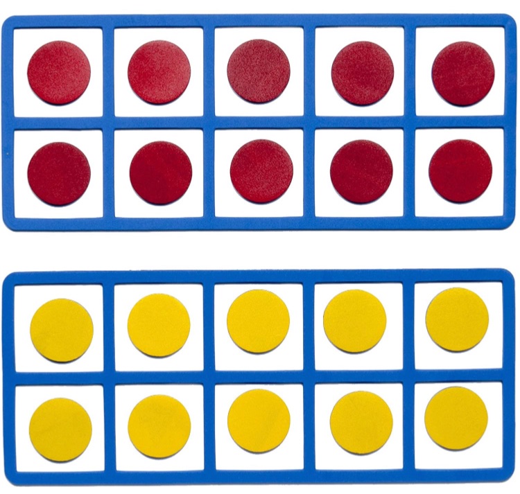 Photo 1 of LEARNING ADVANTAGE Giant Magnetic Foam Ten Frames - In Home Learning Manipulative for Early Math - 2 Frames with 20 Disks - Teach Number Concepts, Addition and Subtraction