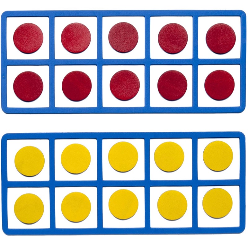 Photo 1 of LEARNING ADVANTAGE Giant Magnetic Foam Ten Frames - In Home Learning Manipulative for Early Math - 2 Frames with 20 Disks - Teach Number Concepts, Addition and Subtraction