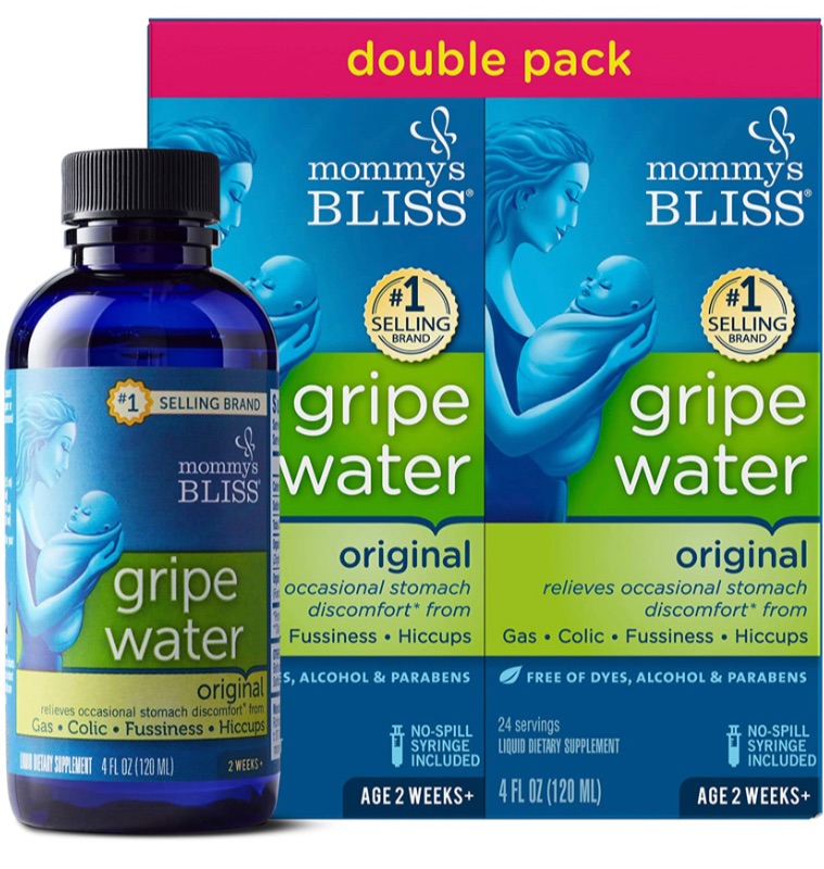 Photo 1 of Mommy's Bliss Original Gripe Water, Gas and Colic Relief, Gentle and Safe, Made for Infants, 2 Weeks+, 8 Fl Oz (2 Bottles) Exp 11/2022