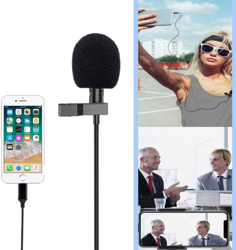 Photo 1 of Professional Lapel Microphone Omnidirectional Condenser Microphone for Streaming and Recording, Upgraded Lavalier Microphone Compatible with iPhone Perfect for Audio Video, YouTube, Interview