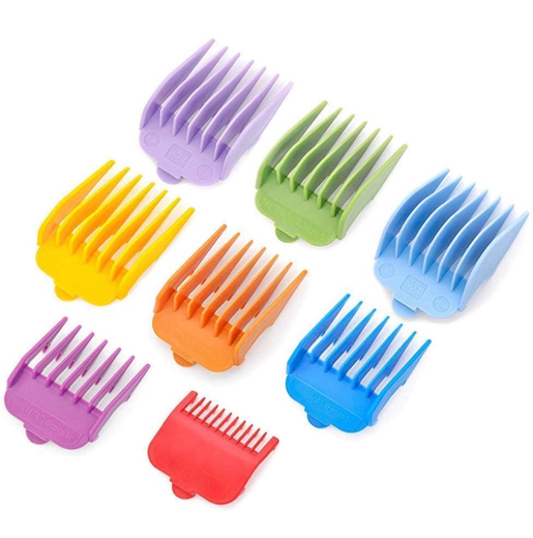 Photo 1 of BESTBOMG Professional 8 Color Hair Clipper Guide Combs Clipper Guard Combs Attachment #3170-400- 1/8” to 1 -Great Fits for Professional Most Hair Clippers Beard Trimmer