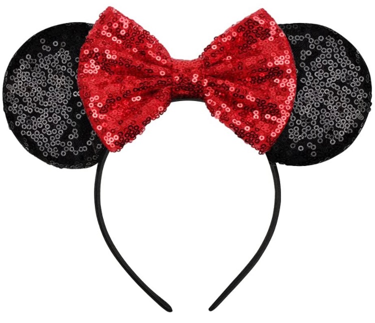 Photo 1 of FANYITY Mouse Ears,Mice Sequin Ears Headbands for Boys Girls Women Cosplay Costume Princess Party Birthday Christmas Party &Disney Trip(Red Black)