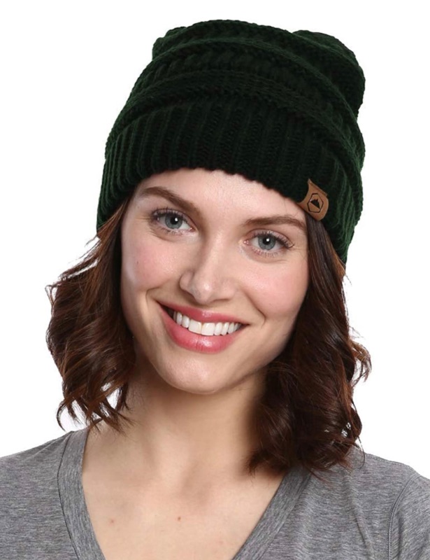 Photo 1 of Tough Headwear Womens Beanie Winter Hat - Warm Chunky Cable Knit Hats - Soft Stretch Thick Cute Knitted Cap for Cold Weather