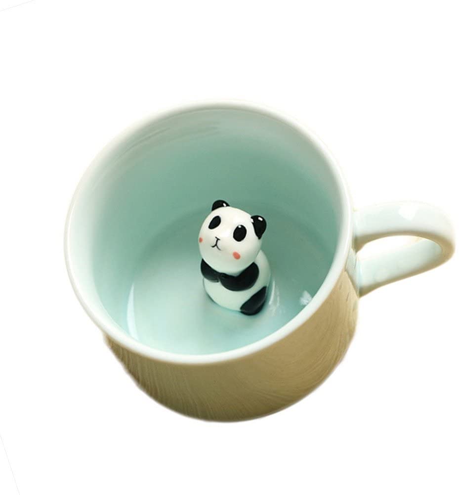 Photo 1 of ZaH 3D Mug Animal Inside Cup Cartoon Ceramics Figurine Teacup for Boys Girls Kids Women Men Coffee Mug (8 oz Panda)
