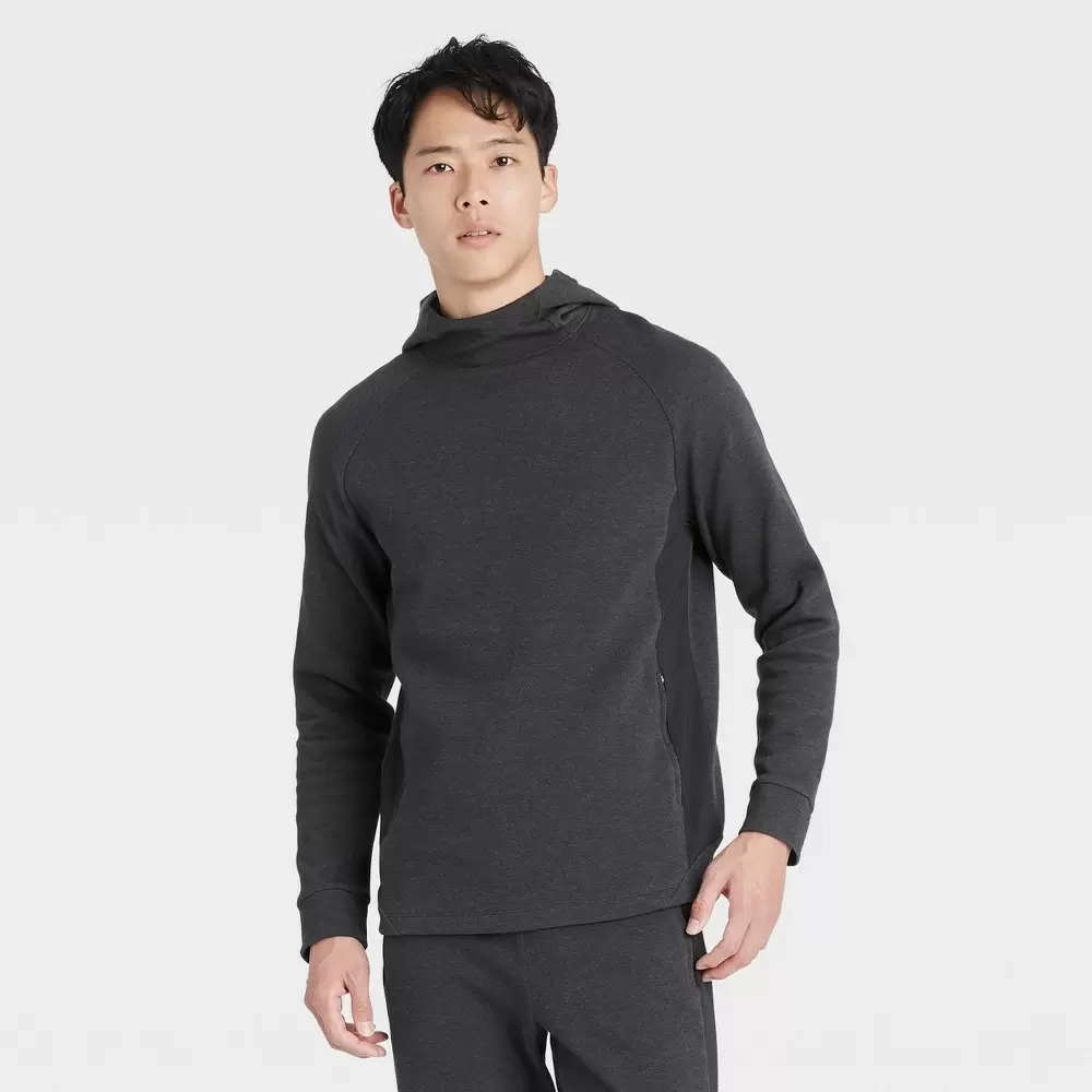 Photo 1 of Men's Gym Fleece Hooded Sweatshirt - All in Motion Black XXL
