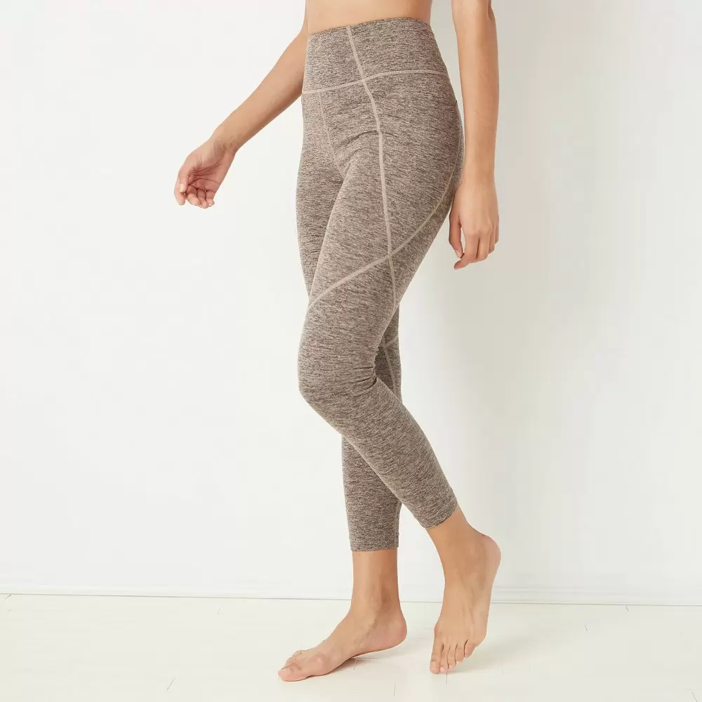 Photo 1 of Women's High-Rise Brushed Jersey 7/8 Leggings - JoyLab Tan M