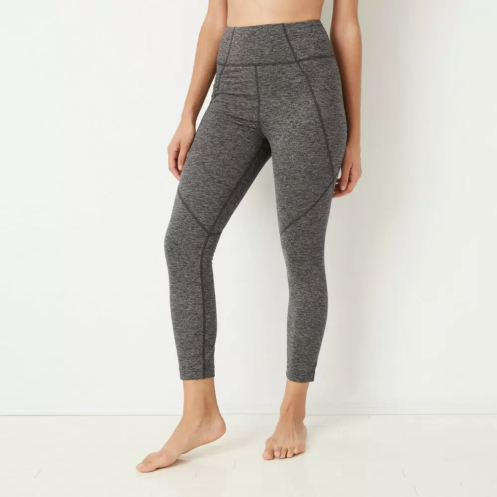 Photo 1 of  Women's High-Rise Brushed Jersey 7/8 Leggings - JoyLab Charcoal Heather M, Grey