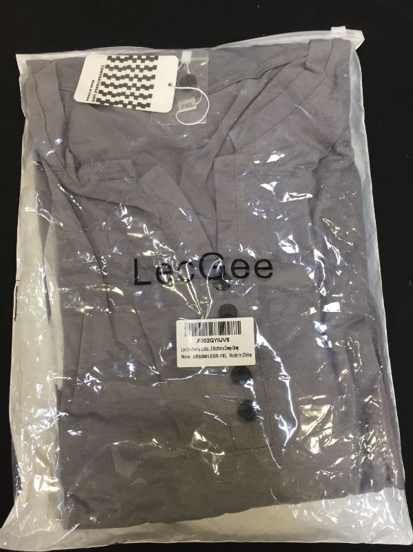 Photo 1 of LecGee Men's Cotton 5 Buttons Deep Grey 2XL