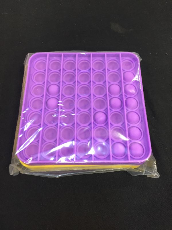 Photo 1 of 2 Pack Big Size Pop Bubble Fidget Purple/Yellow Square 
