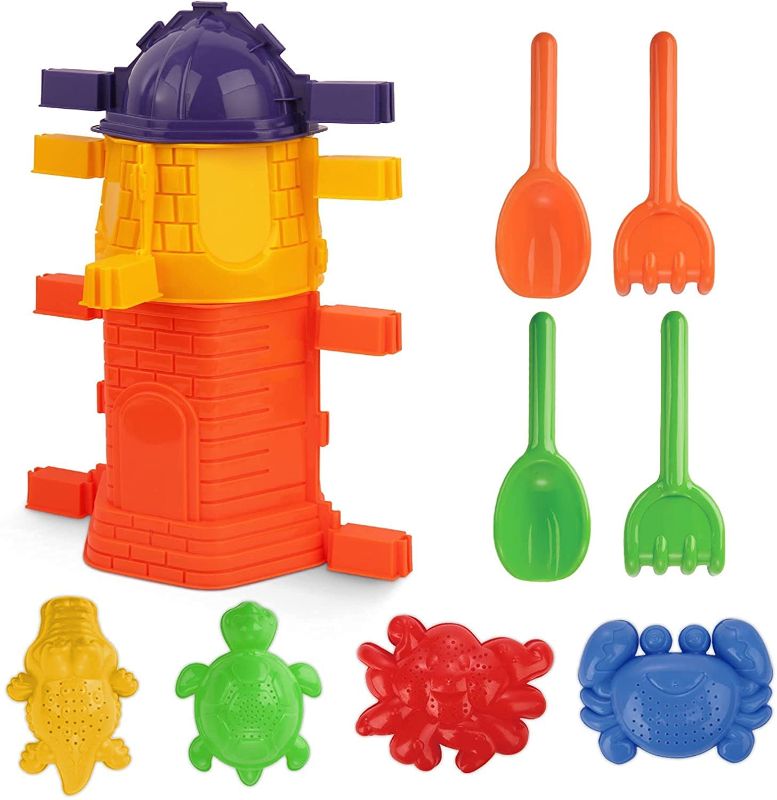 Photo 1 of GOOLY Beach Toys Sand Castle Molding Tools, 27pcs Mold Set with Mesh Panel, Castle Sand, Animal Molds, Shovel and Rake, Compatible with Any Molding Sand
