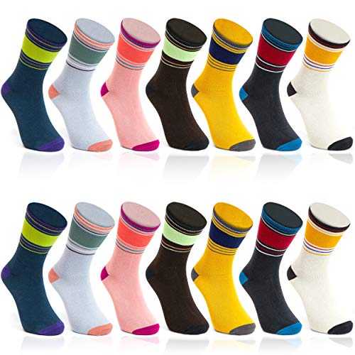 Photo 1 of  Retro Striped Crew Ankle Socks for Women