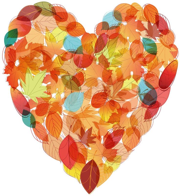 Photo 1 of Bgraamiens Puzzle-Autumn in My Heart -750 Pieces Autumn Leaves Love Heart Shape Challenge Blue Board Jigsaw Puzzles
