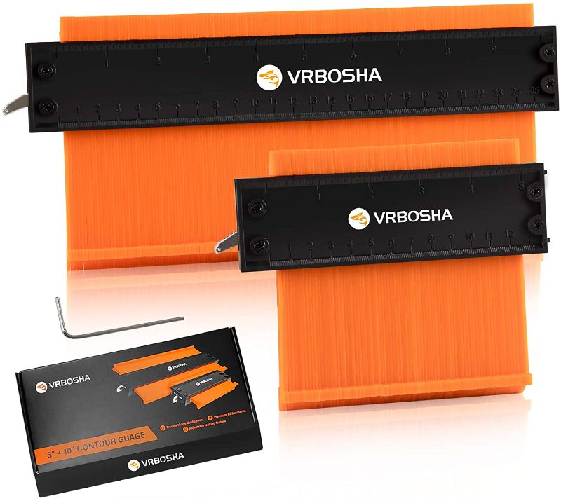 Photo 1 of VRBOSHA Contour Gauge - Adjustable Duplicator Contour Gauge with Lock, 2 Pack    (Orange)…
