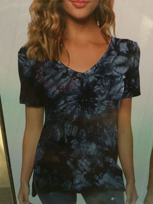 Photo 1 of POPZONE WOMENS CASUAL SHORT SLEEVE TOPSCOMFY BLOUSE TUNICSHIRT L 