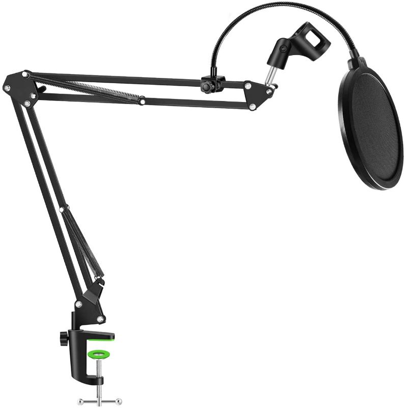 Photo 1 of NEUMA Professional Microphone Stand with Pop Filter Heavy Duty Microphone Suspension Scissor Arm Stand   