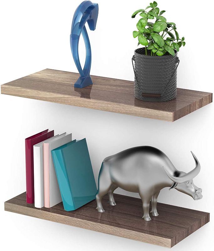 Photo 1 of THORIFLY Floating Shelves Wall Mounted Set of 2, Rustic Wood Wall Shelves 
