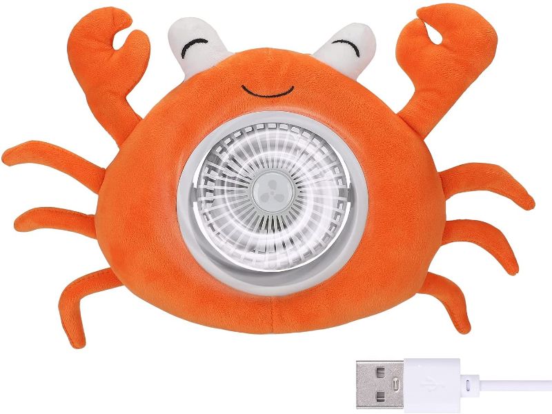 Photo 1 of PIKRONSH Desk Fan USB Rechargeable Portable Personal Fan, 3 Speeds Adjustment 45° Flexible Cute Small Fan for Indoor Outdoor (Crab)

