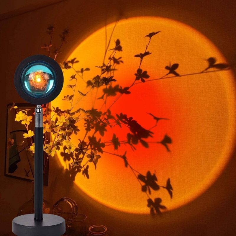 Photo 1 of Sunset Projector Lamp, Aojun 180 Degree Rotation 10 Brightness Dimmable Projection Light USB Charging Romantic Visual Decorative   