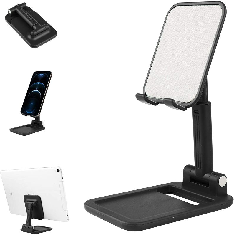 Photo 1 of Folding Cell Phone Stand - Height Adjustable Desktop Phone Holder Fully Foldable Non-Slip