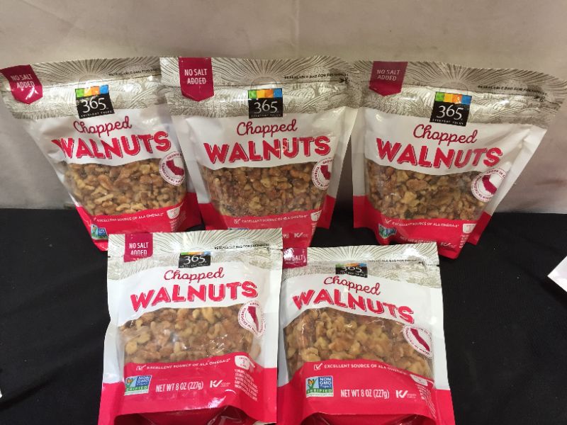 Photo 1 of chapped walnuts 8oz. exp--09-21-2021 5 pack 