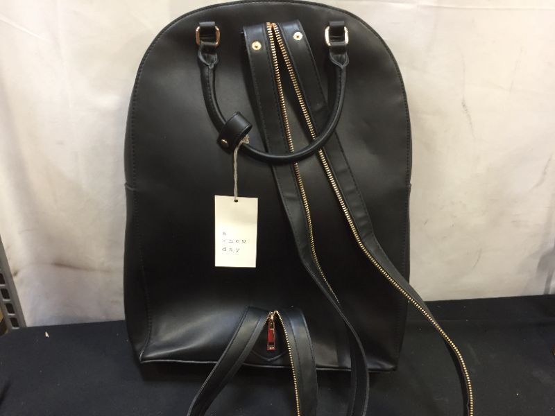 Photo 2 of Dome Zip Top Commuter Backpack - A New Day Faux Leather, Black, NWT
