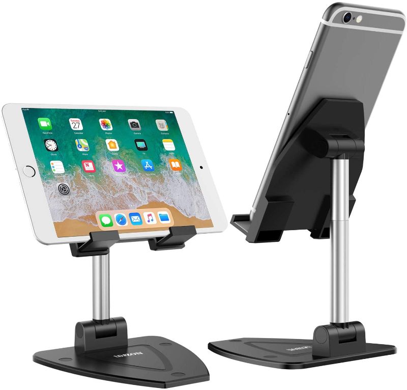 Photo 1 of LDJZON Cell Phone Stand, Full Fodable Adjustable Desktop Phone Stand Compatible with iPhone, iPad, All Smartphone
