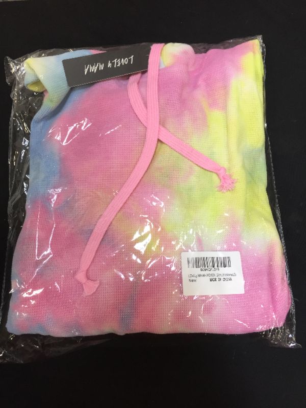 Photo 1 of LOVELy MAMA WOMEN'S LONG SLEEVE TIE DYE CROP TOP HOODIES SMALL
