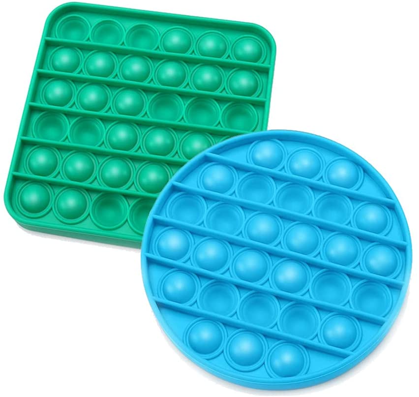 Photo 1 of Aothing Push Pop Fidget Toy, Silicone Fidget Popper Stress Reliever Squeeze Bubble Sensory Toys, Autism Special Needs Decompression Puzzle Game Toys for Kids Men Women (2 Pack, Round+Square) 2 Pack
