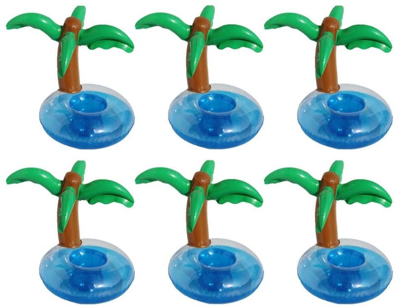 Photo 1 of Amosfun 6pcs Inflatable Floating Cactus Drink Holder Cactus Coasters Drink Holder Bottle Cups Support Mat for Beach Pool Party Favor(Green)
