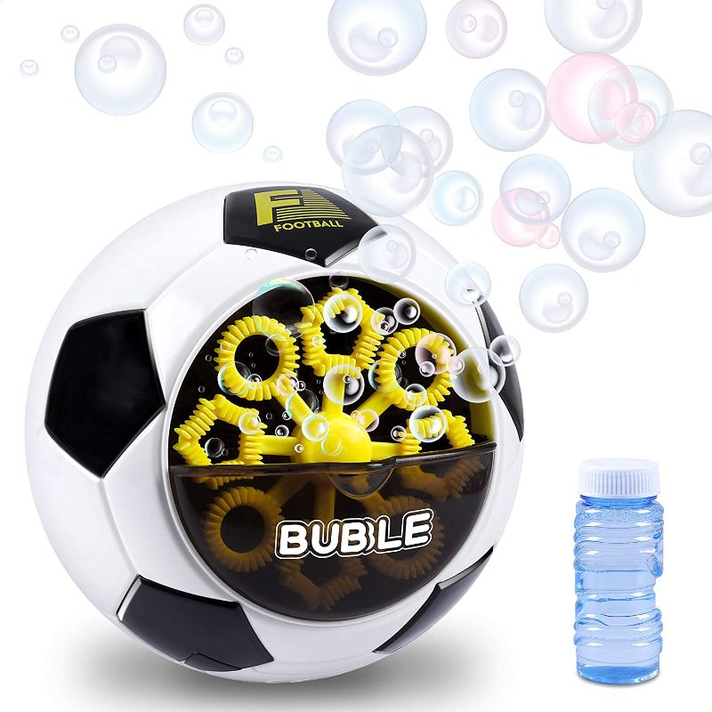 Photo 1 of Bubble Machine, Bubble Maker for Kids with Bubble Solution, Automatic Bubble Blower, Fun Summer Outdoor Indoor Party Toys, Bubble Blower Toys for Age 3 4 5 6 7 8 Year Old Boys Girls Toddlers Gifts
