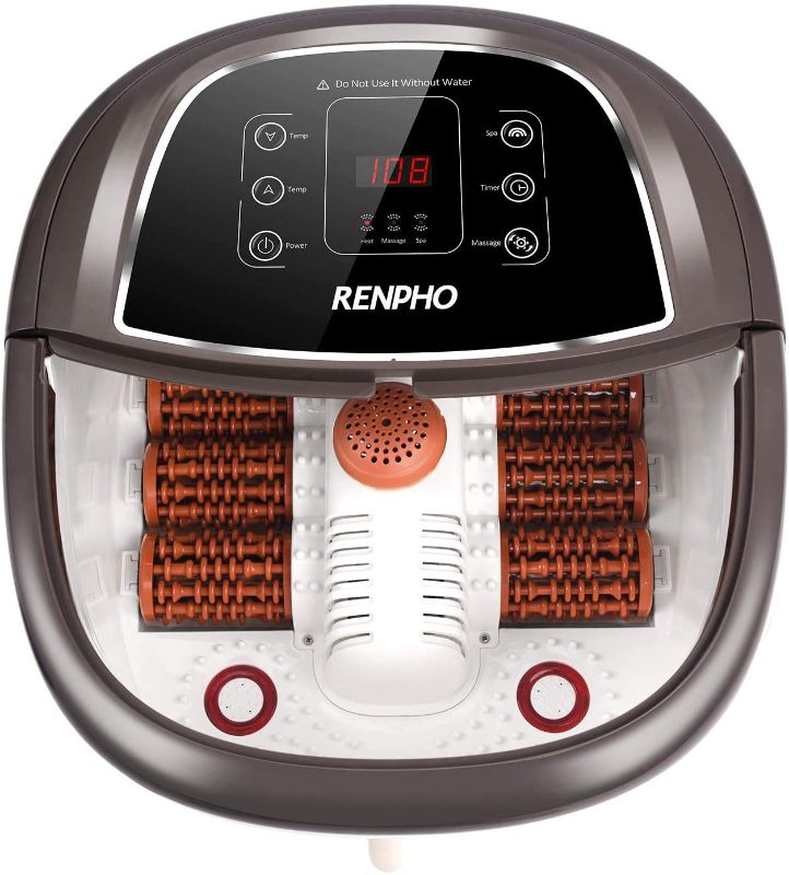 Photo 1 of Foot Spa Bath Massager,RENPHO Motorized Foot Spa with Heat and Massage and Jets,Powerful Bubble Jets with Infrared,Shiatsu Foot Spa Massager Corn Rollers,Relieve Feet Muscle Pain
