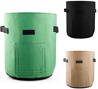 Photo 1 of DAMEING Potato Grow Bags, 3 Pack 10 Gallon Aeration Fabric Garden Pots with Flap and Handles, Window Vegetable Growing Box Bucket for Garden Planting