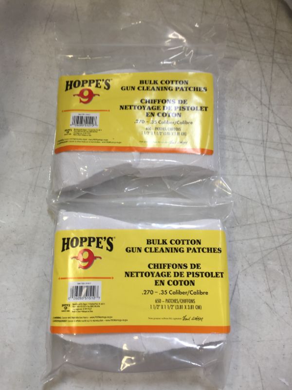 Photo 2 of Hoppe's .270-.35 Caliber Cleaning Patches, 650 Count - 1203S
2 pack