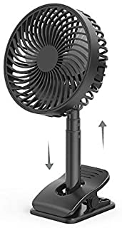 Photo 1 of Desk Fan Battery Operated bedroom fan - 4 Speeds, 360° Rotation Quiet Stroller Fan with Strong Airflow, Portable Portable fan for Office Table Bedroom Kitchen, Rechargeable Small Fan for Camping, Hiking, Travel